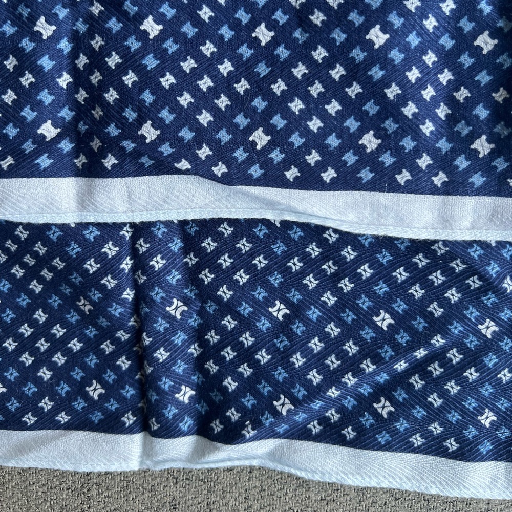 Celine Blue Triomphe Cotton Scarf Handkerchief Pocket square - Picture 5 of 8